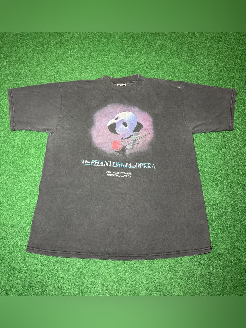 Phantom Of The Opera Vintage Tultex 90s Black Faded Toronto Pantages T Shirt XXL